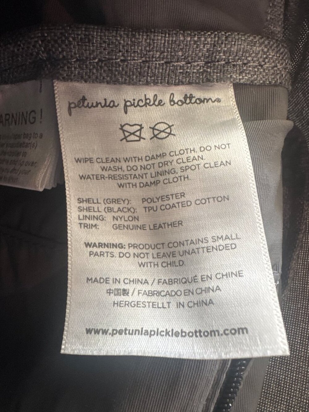 Petunia Pickle Bottom Diaper Bag Black/Gray Boxy Backpack Changing Pad Luxury - Picture 7 of 16